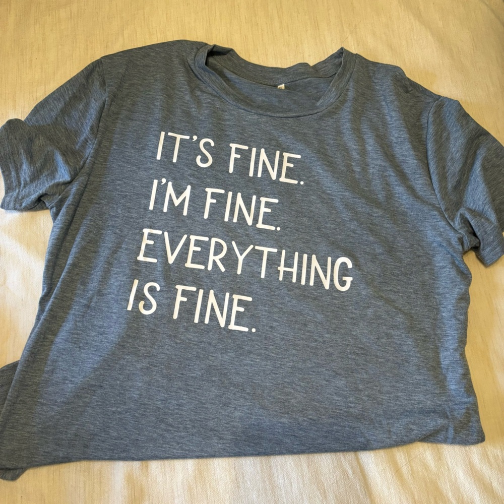 Graphic T-shirt. Slate blue. Size XL.